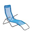 Sdraio relax con telaio in acciaio verniciato e seduta in textilene - Blu