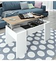 Tavolo da salotto Elevabile tavolo caffè 43x102x50 Rovere Canadian e Bianco Artik