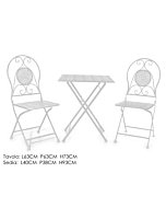 Set Tavolo da giardino con 2 sedie - Colore Bianco