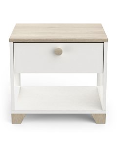 comodino 1 cassetto izzy bianco/rovere opaco