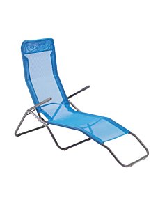 Sdraio relax con telaio in acciaio verniciato e seduta in textilene - Blu