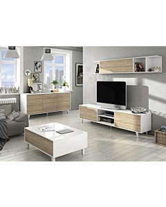ZAIKEN PLUS Parete attrezzata moderna Mobile Soggiorno TV e mensola porta tv con ripiano