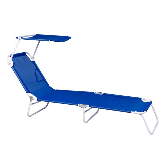 Lettino Mare in acciaio e textilene - Blu