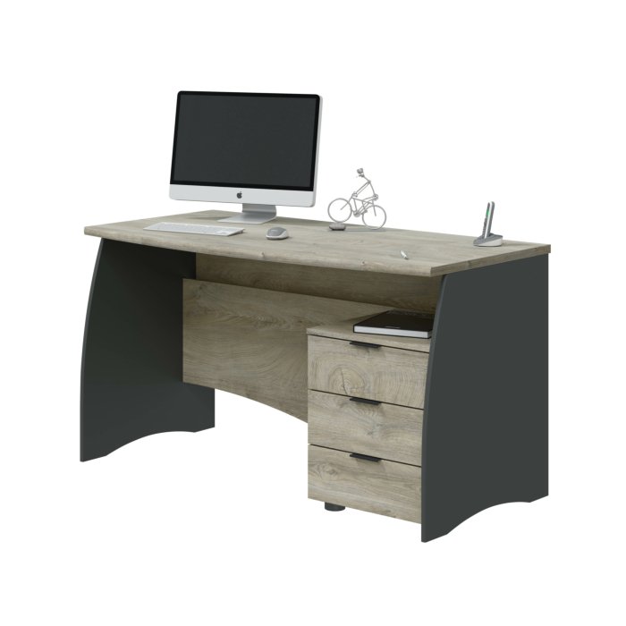 ESTIL Scrivania ufficio con 3 cassetti porta computer