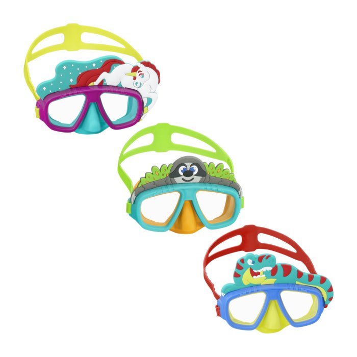 Maschera Animaletto 3-6 Anni, 3 colori assortiti Protezione Uv, Lenti In Policarbonato