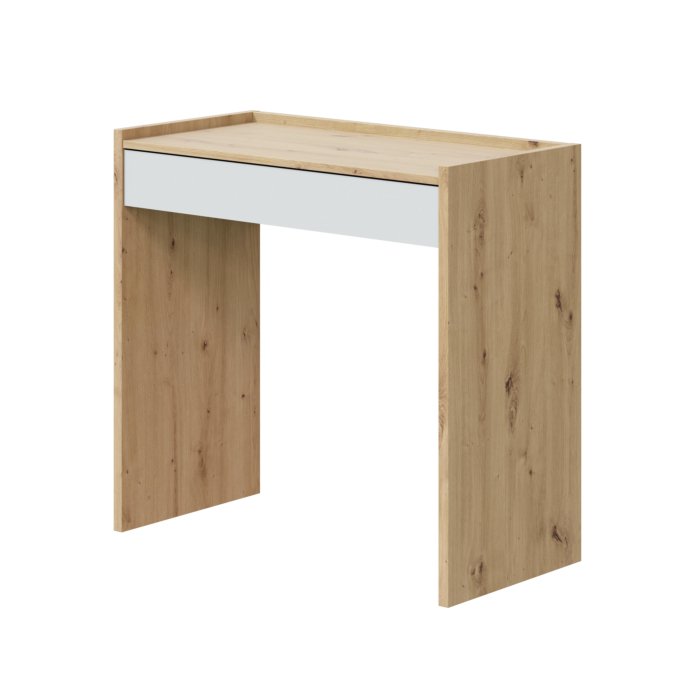 Scrivania con Cassetto scrittoio Rovere Nodi e Bianco Artik