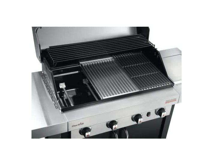 Grillmeile 4400 Gastro Griglia elettrica, 73 x 42 cm (rigata), Funzionamento continuo fino a 300 °C, 4400W, Paraspruzzi, Vaschetta  raccogli grasso, incl. scaldavivande e spatola per grigliare Pl Superficie  per grigliare scanalata